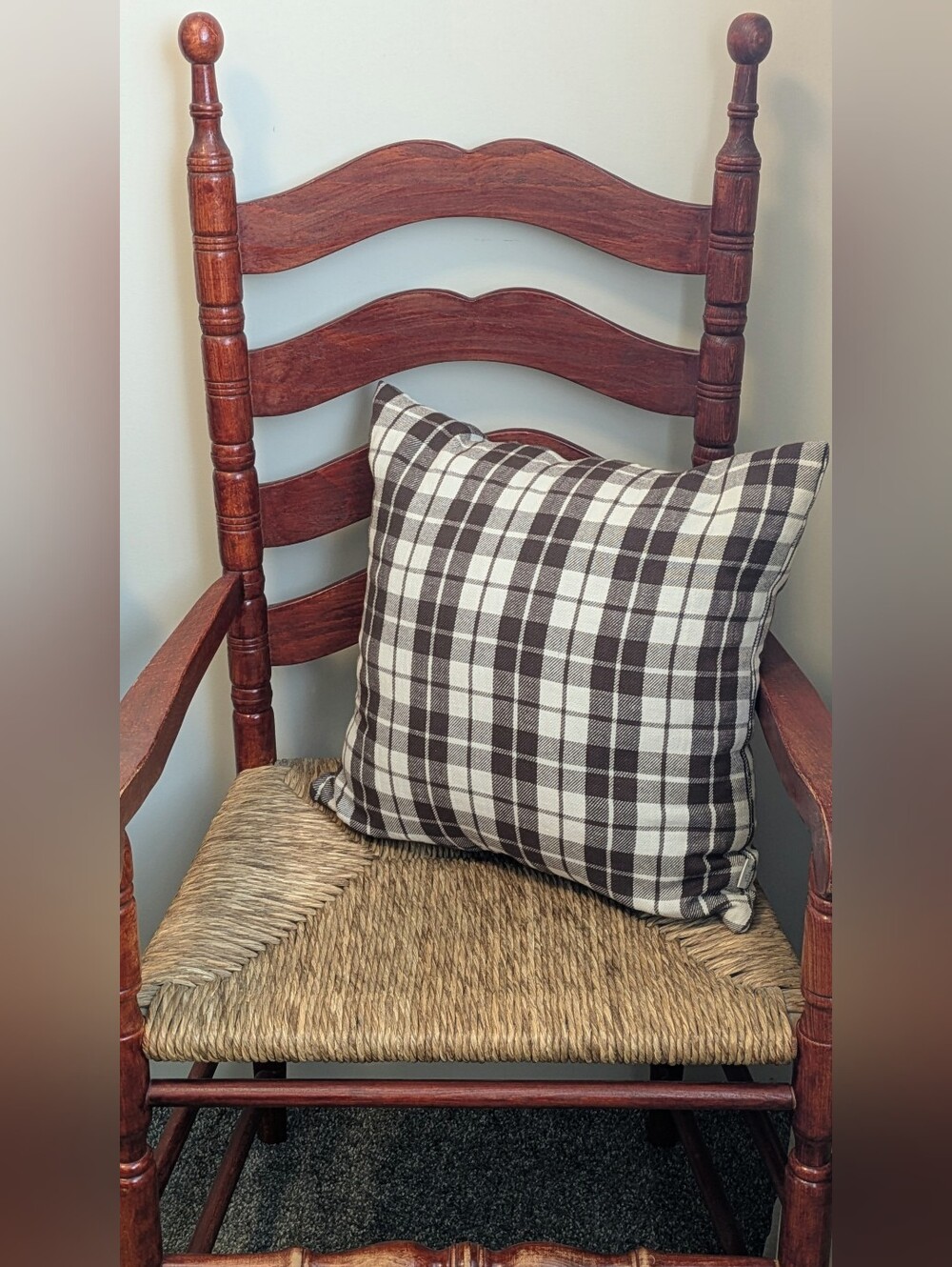 Touch of linen brown checkers accent pillow